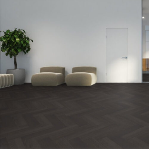 pvc visgraat vloer van therdex in wachtruimte