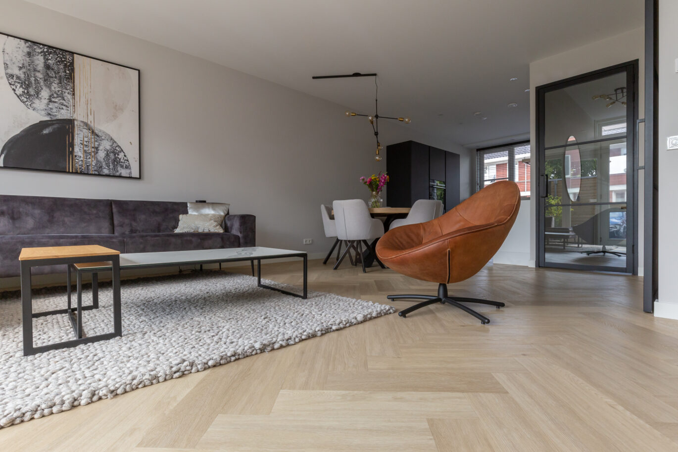 Therdex visgraat pvc vloer in woonkamer