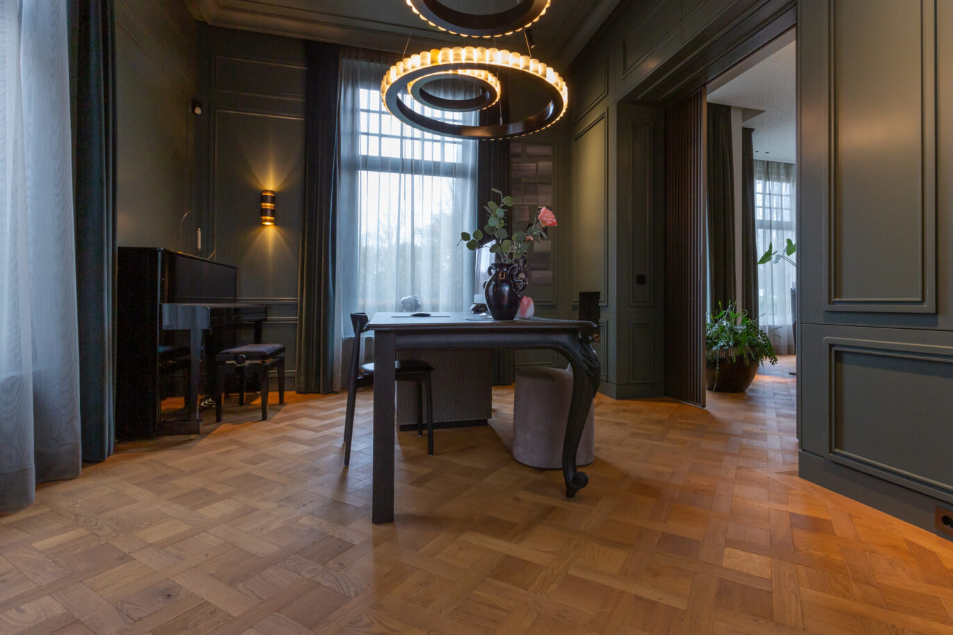 Houten tapis Versailles vloer project foto